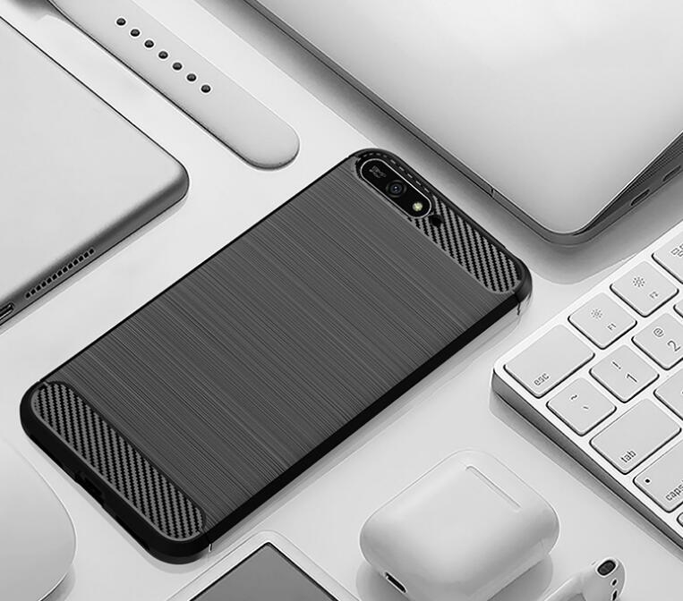 Huawei Y6 2018 Case Carbon Fibre Shockproof Armour Case