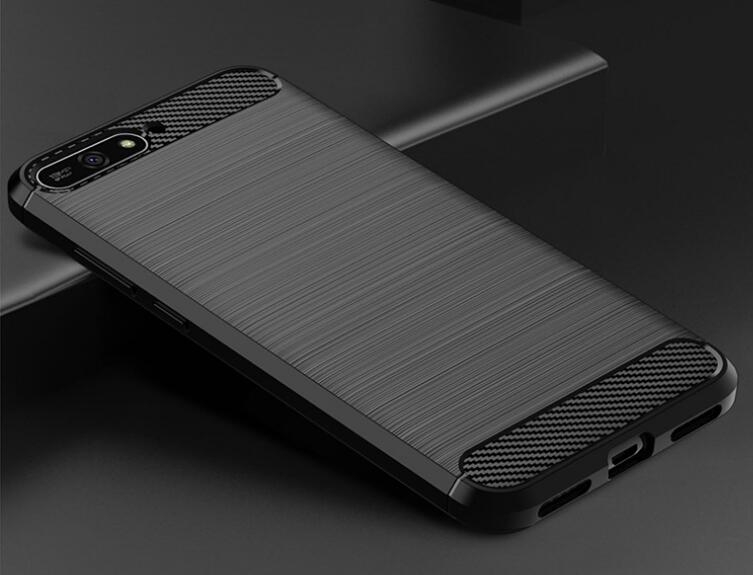 Huawei Y6 2018 Case Carbon Fibre Shockproof Armour Case