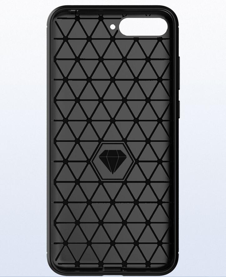 Huawei Y6 2018 Case Carbon Fibre Shockproof Armour Case