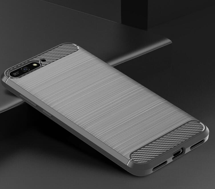 Huawei Y6 2018 Case Carbon Fibre Shockproof Armour Case