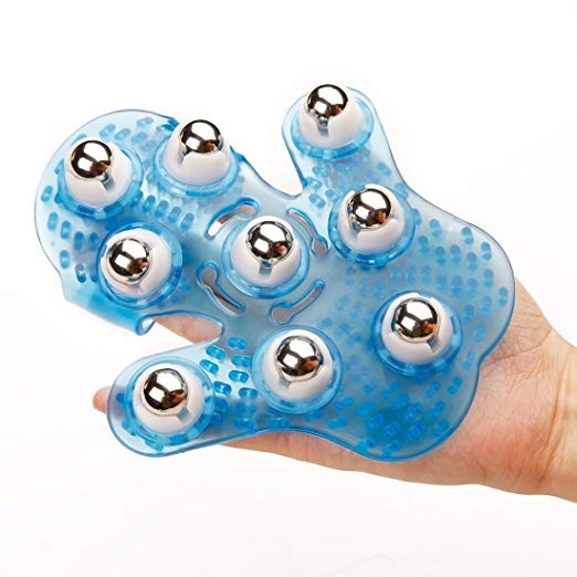 Massage Glove with 9 Stainless Steel Rolling Balls palm shaped Massage Glove with 9 Stainless Steel Rolling Balls palm shaped