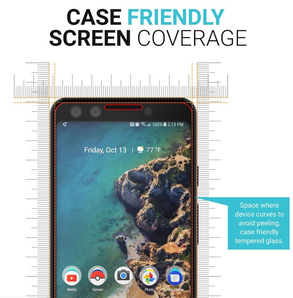 Google Pixel 3 Tempered Glass Full Screen Protector Google Pixel 3 Tempered Glass Full Screen Protector