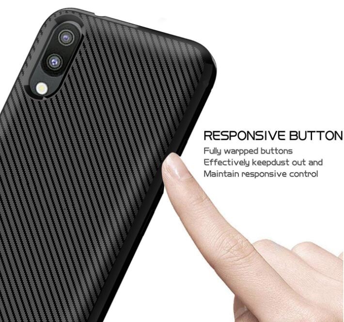 Galaxy M10 case impact proof rugged case with carbon fiber