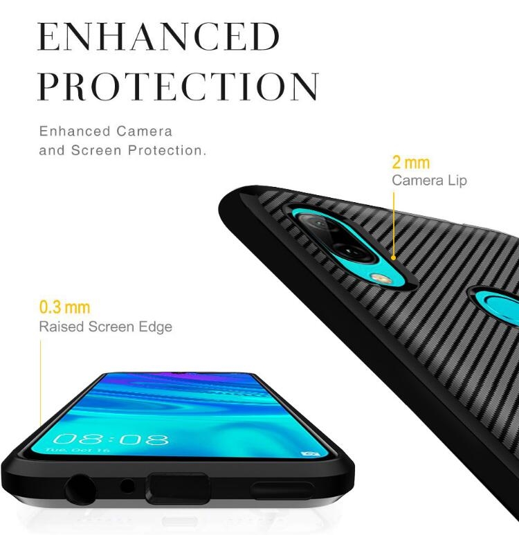 Huawei P smart 2019 case impact proof rugged case with carbon fiber