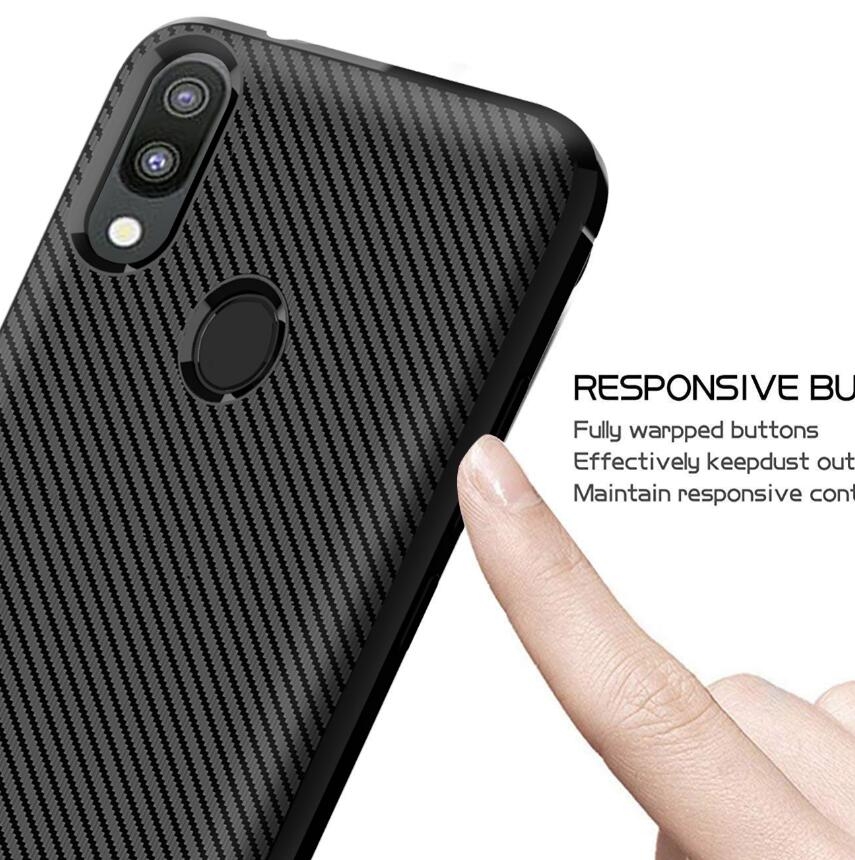 Galaxy M20 case impact proof rugged case with carbon fiber