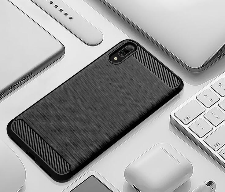 Huawei Y7 Pro 2019 Case Carbon Fibre Shockproof Armour Case