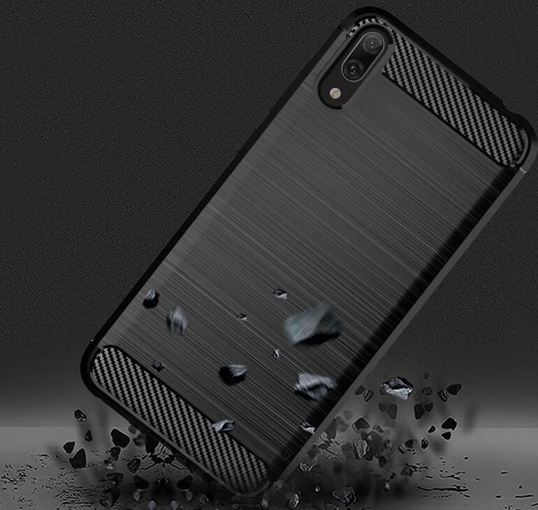 Huawei Y7 Pro 2019 Case Carbon Fibre Shockproof Armour Case