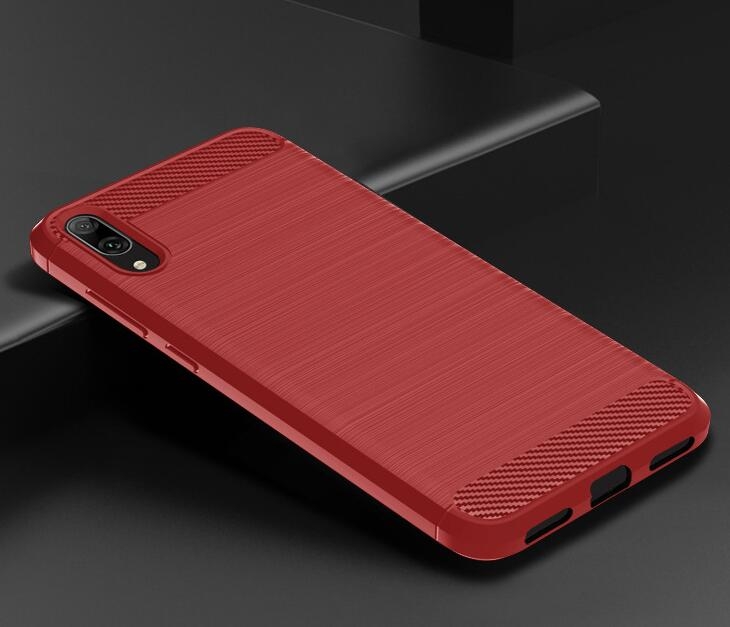 Huawei Y7 Pro 2019 Case Carbon Fibre Shockproof Armour Case