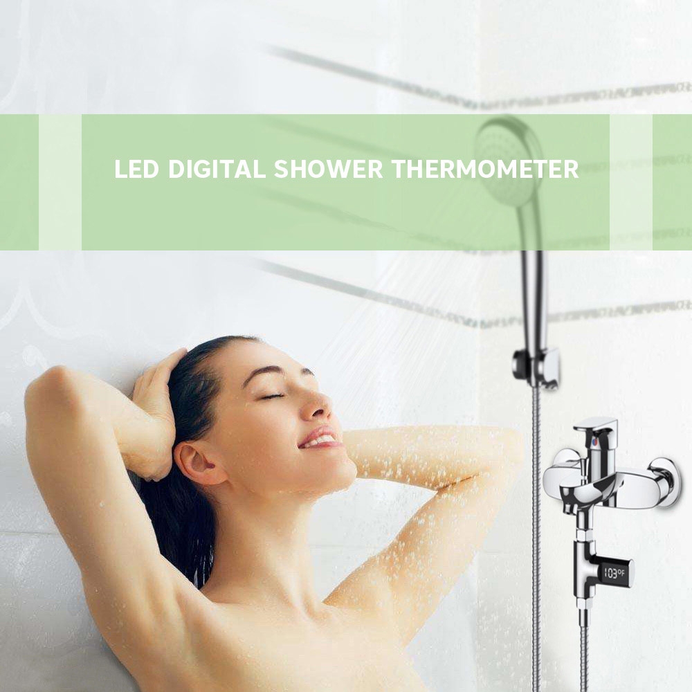 LED Shower Thermometer Battery Free