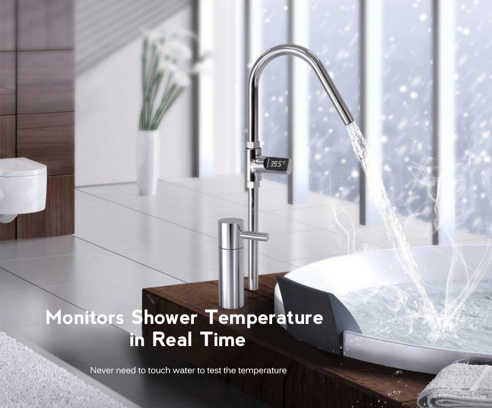 LED Shower Thermometer Battery Free