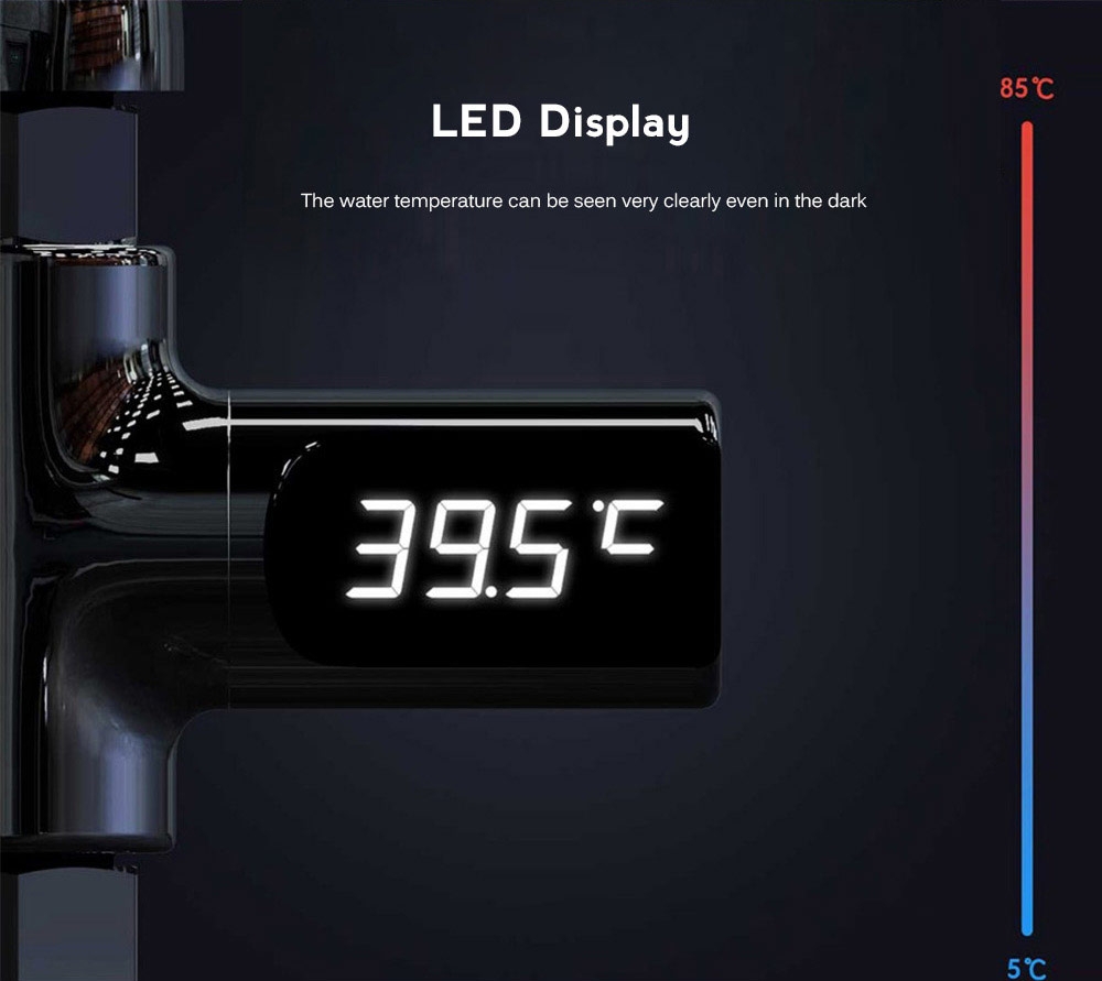 LED Shower Thermometer Battery Free