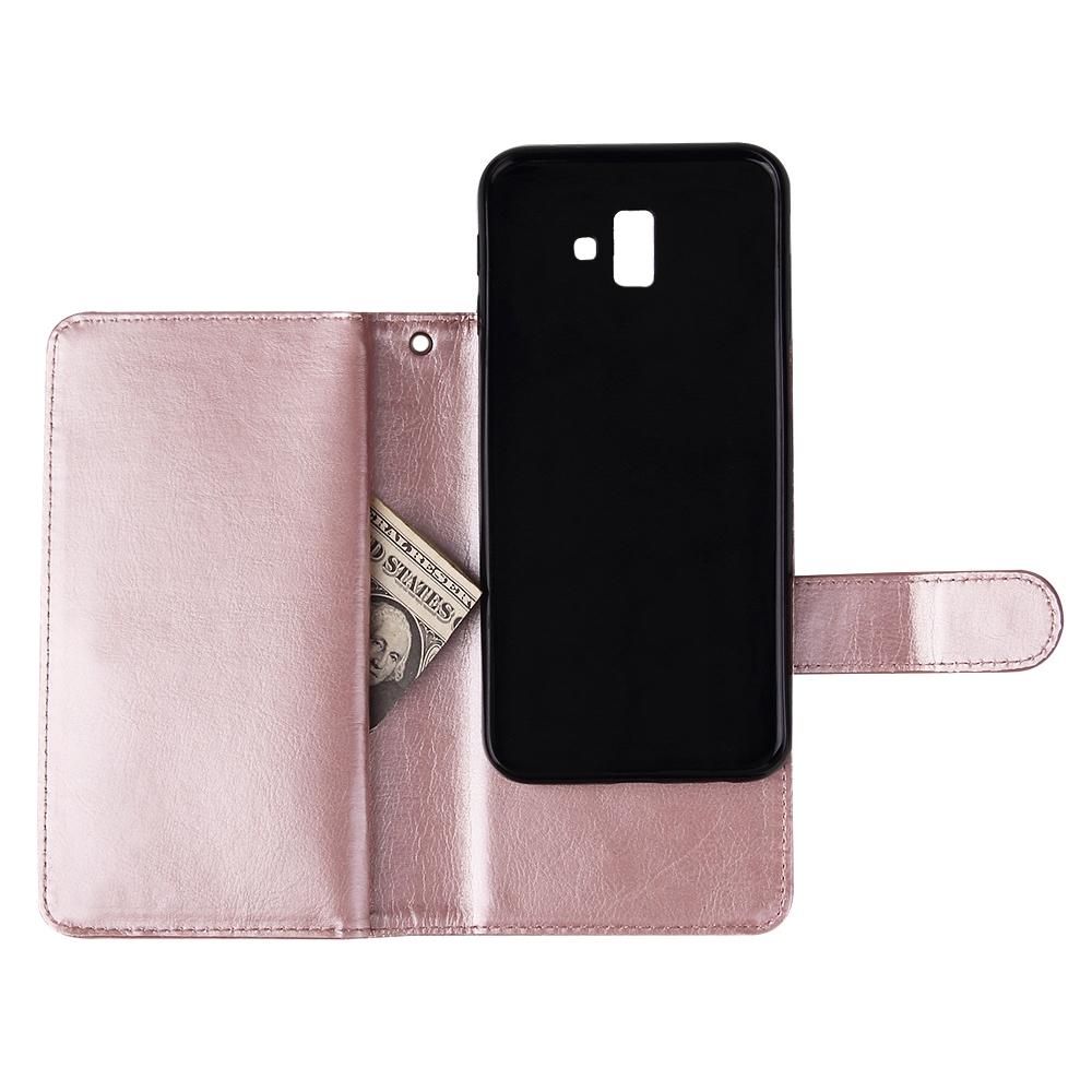 Galaxy J6 PLUS Case Double Wallet Leather Case Detachable