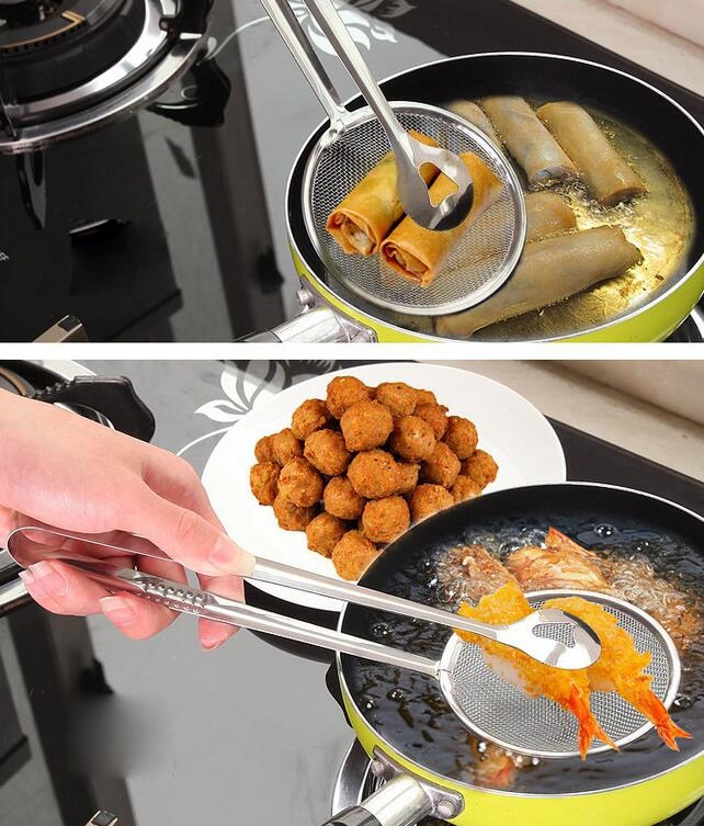 Kitchen Multi-Function Strainers With Clamp Stainless Steel Food Clip Sifter Kitchen Multi-Function Strainers With Clamp Stainless Steel Food Clip Sifter