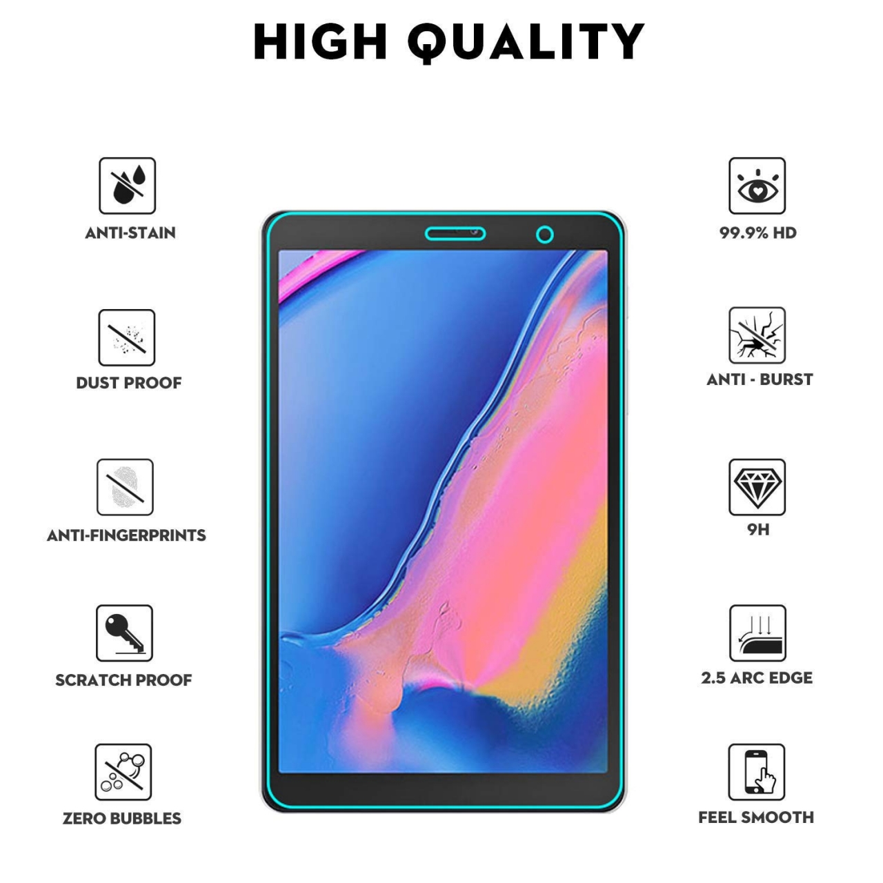 Galaxy TAB A 8 2019 Tempered Glass Screen Protector S PEN
