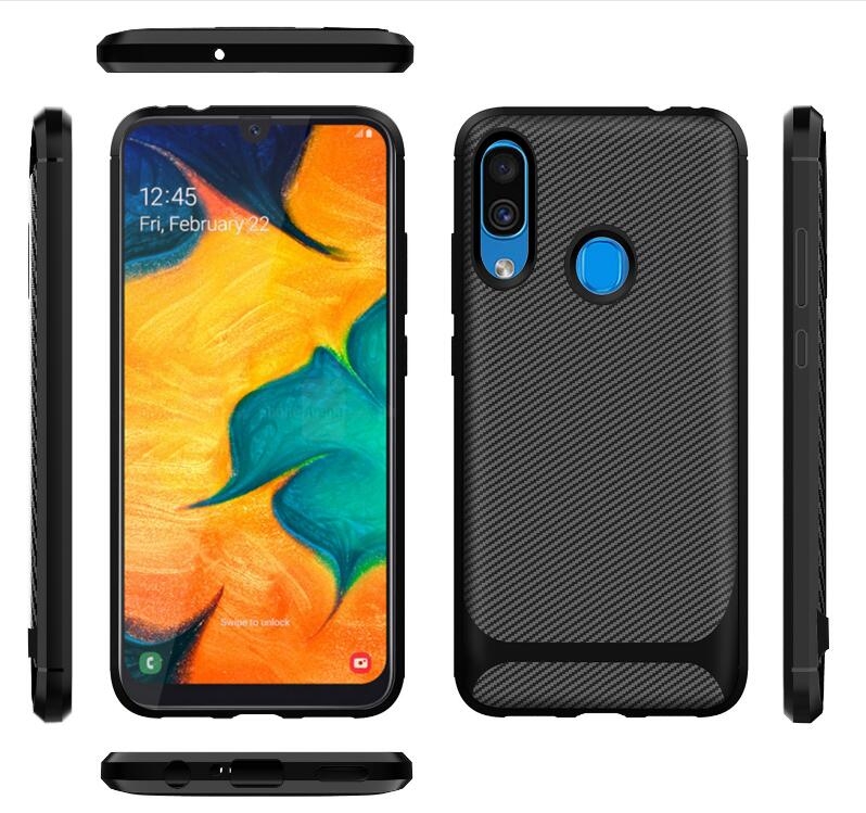 Samsung Galaxy A30 case impact proof rugged case with carbon fiber