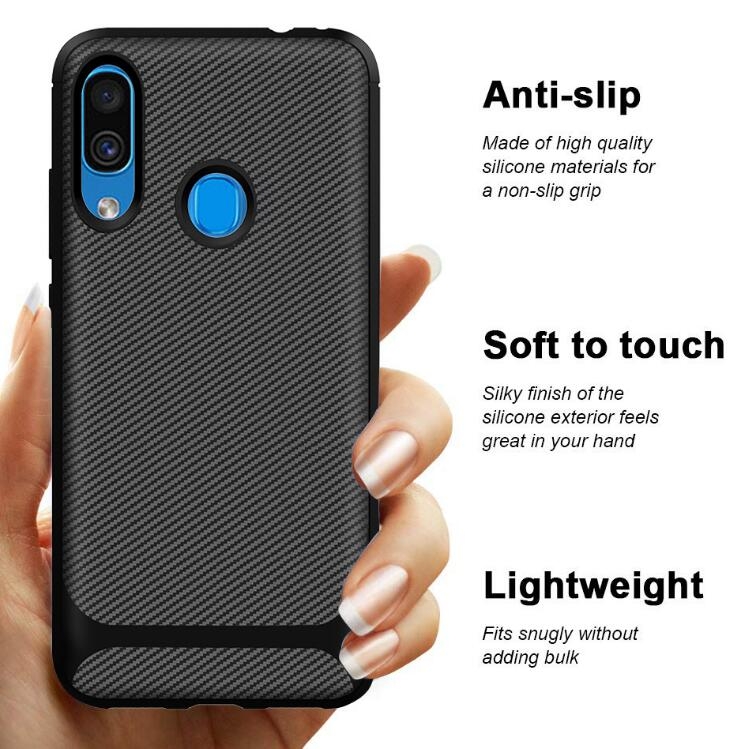 Samsung Galaxy A30 case impact proof rugged case with carbon fiber