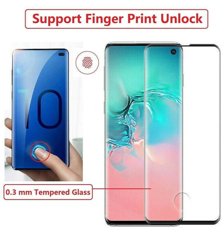 Galaxy S10 PLUS Finger print unlock Tempered Glass Full Screen Protector