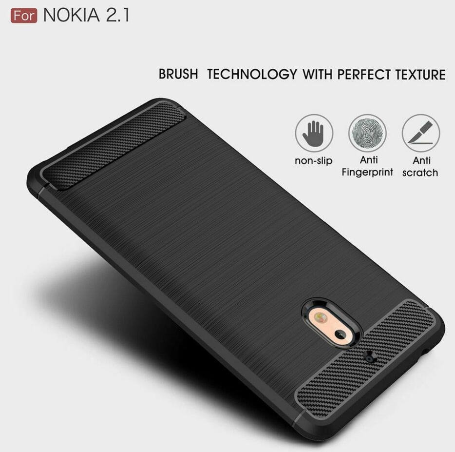Nokia 2.1 case rugged case with carbon fiber