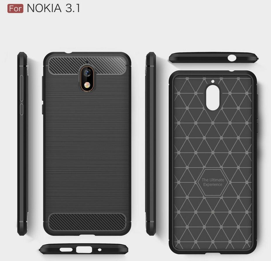 Nokia 3.1 case rugged case with carbon fiber