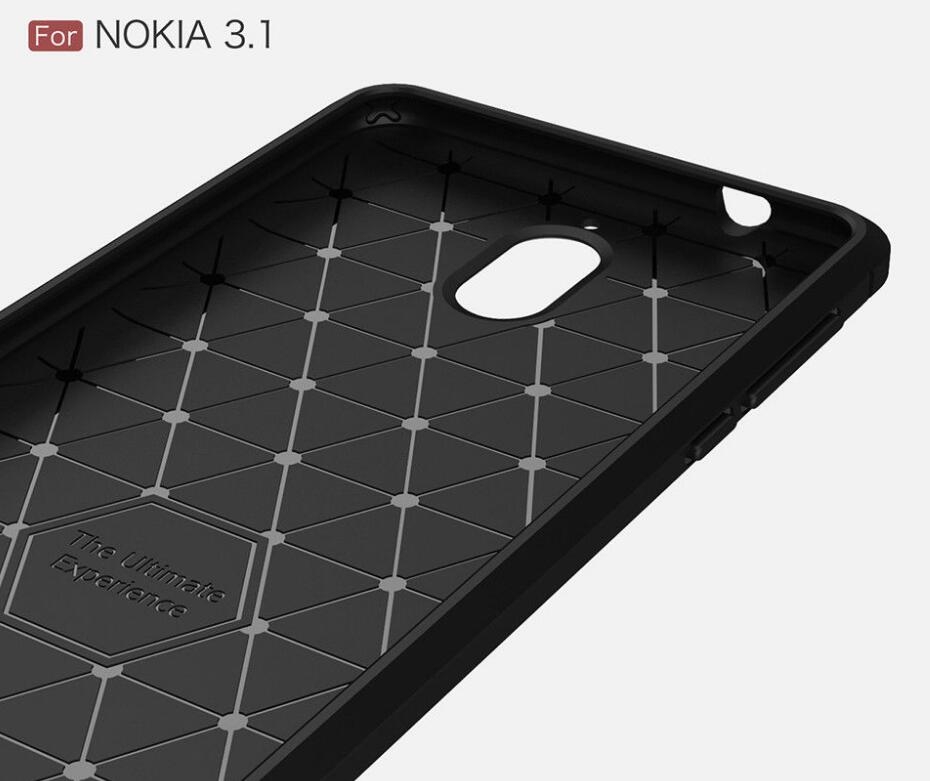Nokia 3.1 case rugged case with carbon fiber