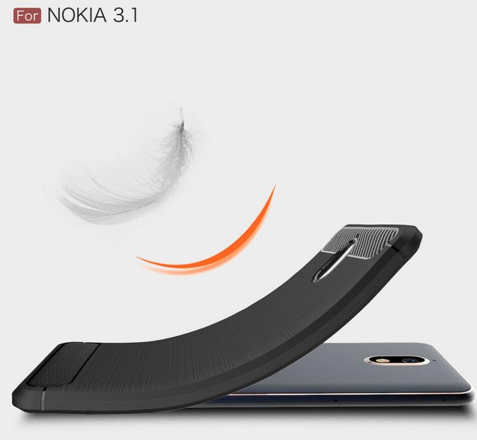 Nokia 3.1 case rugged case with carbon fiber