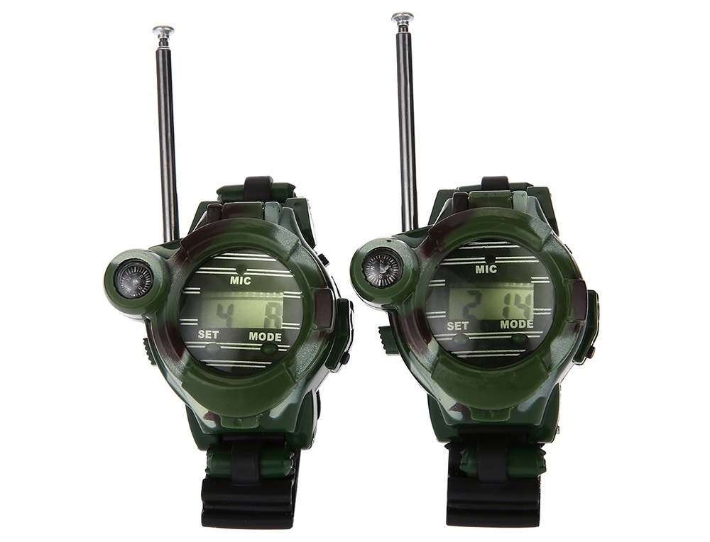 7 in 1 Walkie Talkie Watch Camouflage Style x2