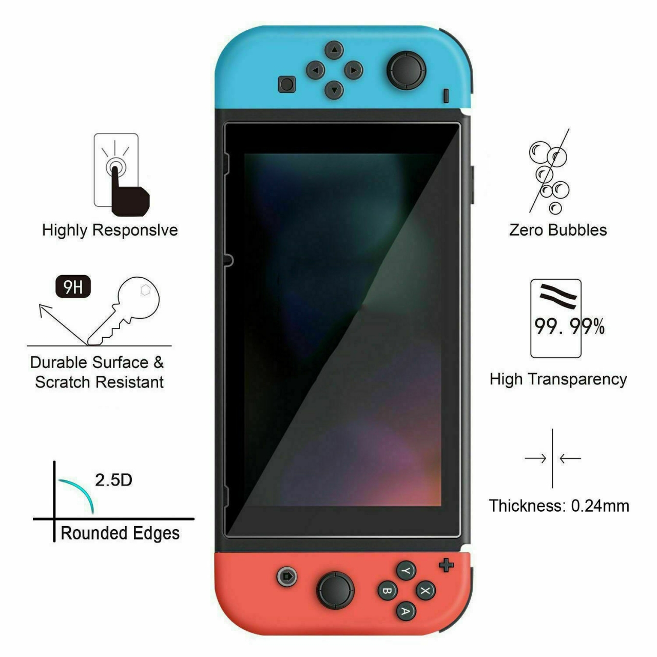 Nintendo Switch Tempered Glass Screen Protector Nintendo Switch Tempered Glass Screen Protector