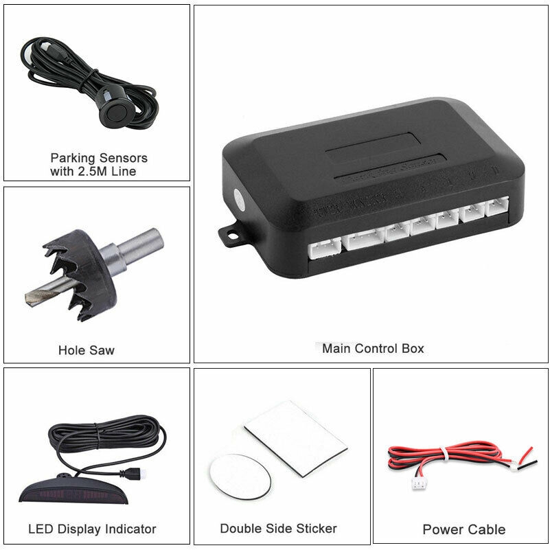 Car Parking Reversing Radar Guiding 4 Sensors