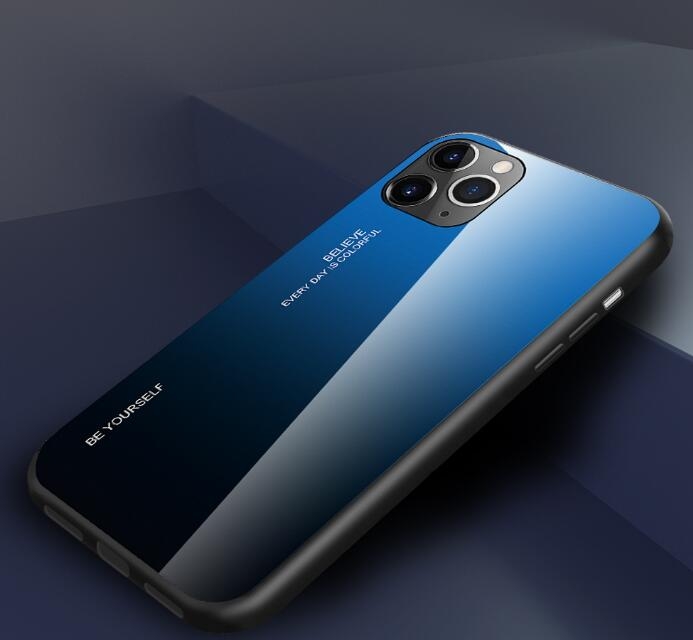 iPhone 11 Pro Max Changing Color tempered glass hard Case iPhone 11 Pro Max Changing Color tempered glass hard Case