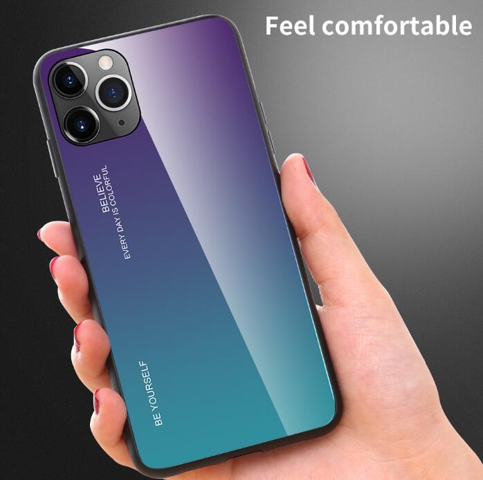iPhone 11 Pro Max Changing Color tempered glass hard Case