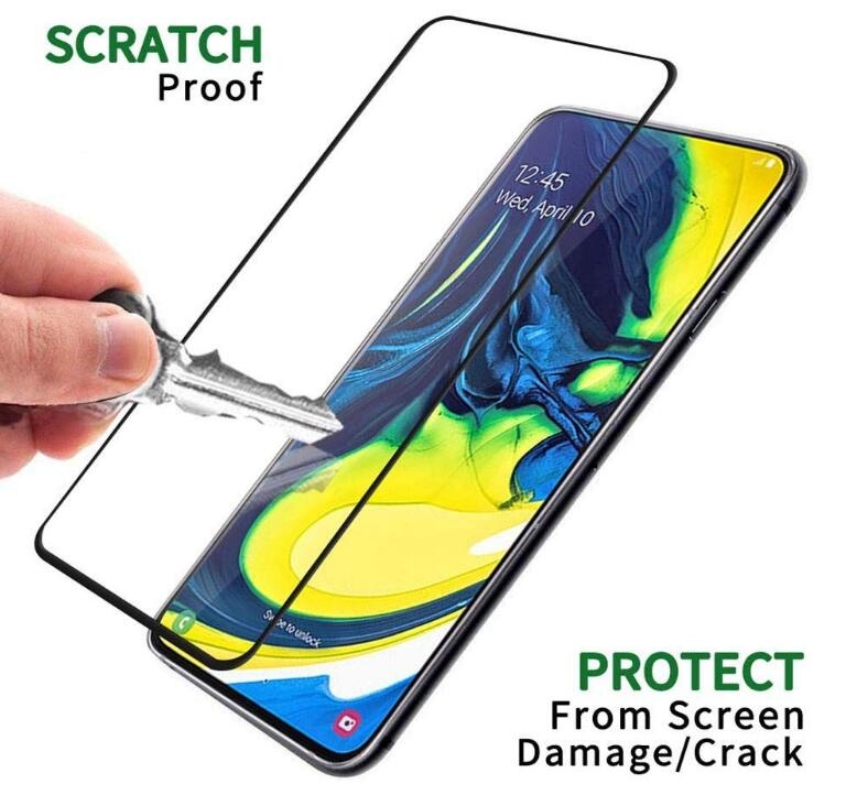 Samsung Galaxy A80 Full Screen Tempered Glass Screen Protector Film