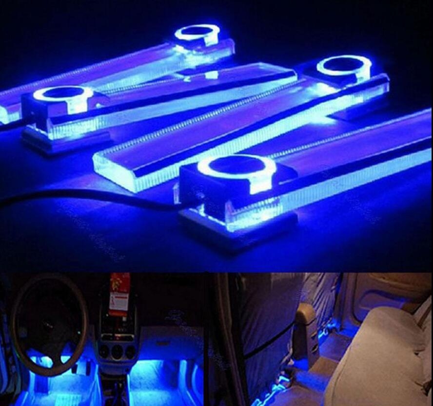 Car Interior LED Lights Blue Decorative Atmosphere Lights Car Interior LED Lights Blue Decorative Atmosphere Lights