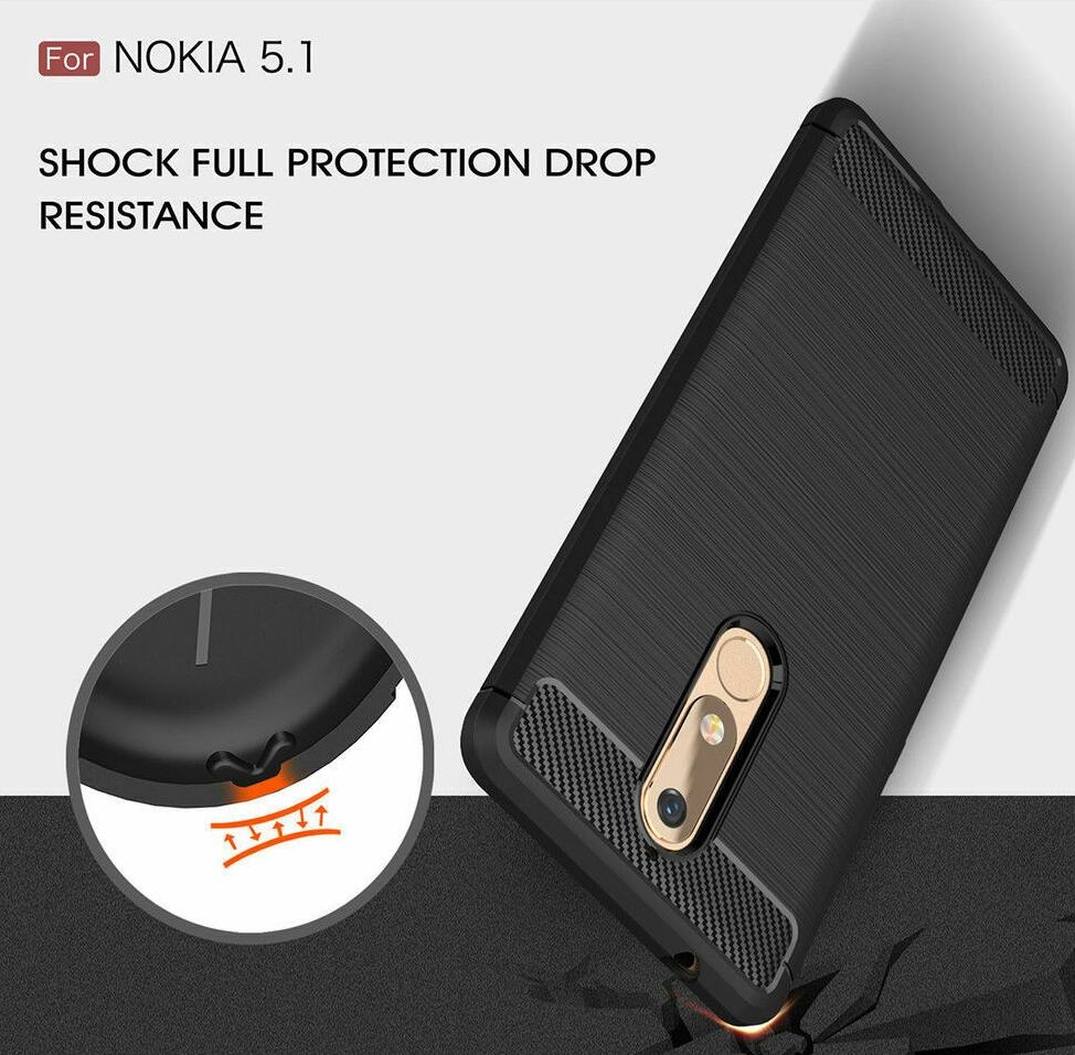 Nokia 5.1 case rugged case with carbon fiber
