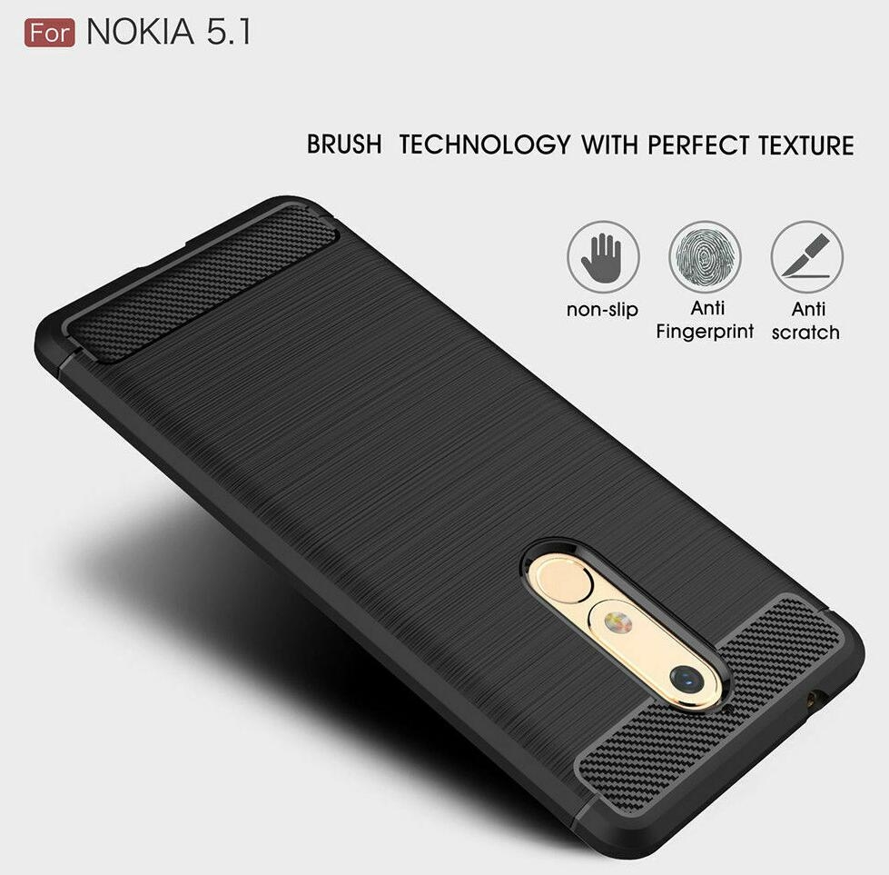 Nokia 5.1 case rugged case with carbon fiber