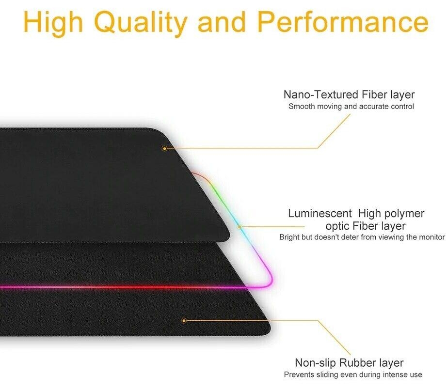 Mouse Pad RGB Gaming Gamer Led Computer Mat Backlight