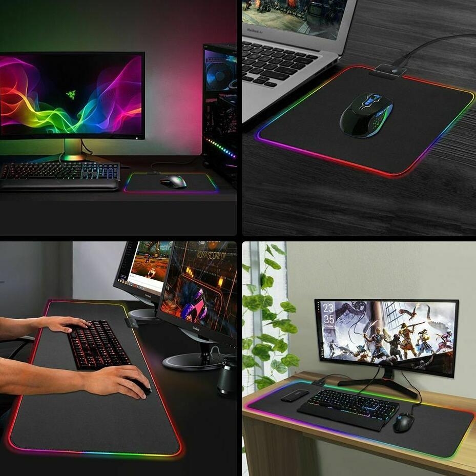 Mouse Pad RGB Gaming Gamer Led Computer Mat Backlight