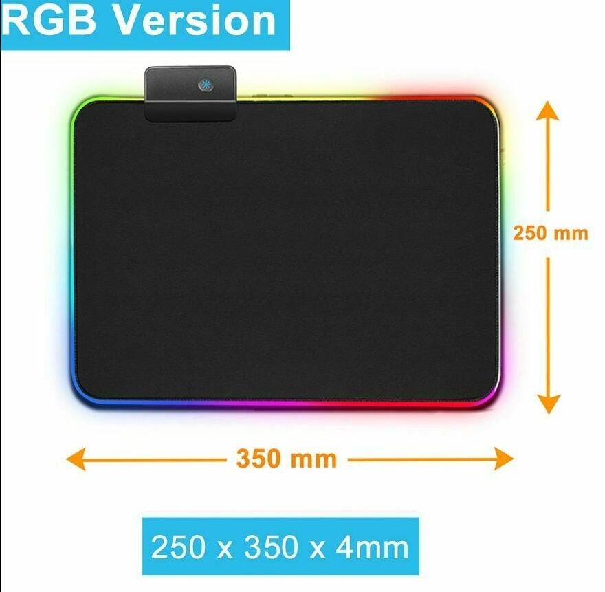 Mouse Pad RGB Gaming Gamer Led Computer Mat Backlight