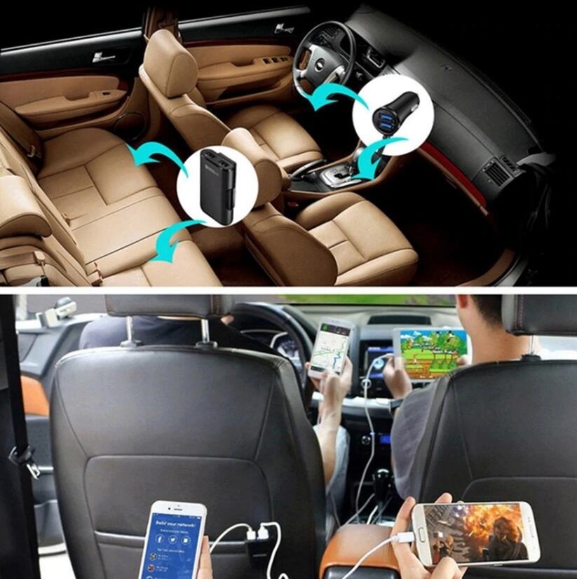 4 Ports USB Car Charger QC3.0 Quick Charging USB Adapter