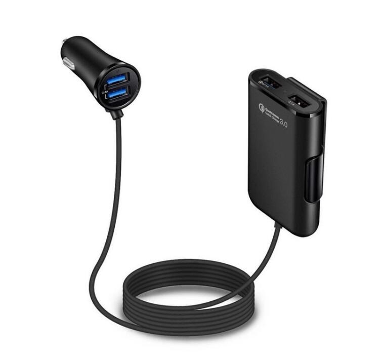 4 Ports USB Car Charger QC3.0 Quick Charging USB Adapter