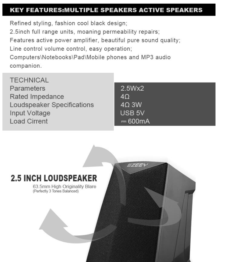 Speaker USB AUX Audio Bass
