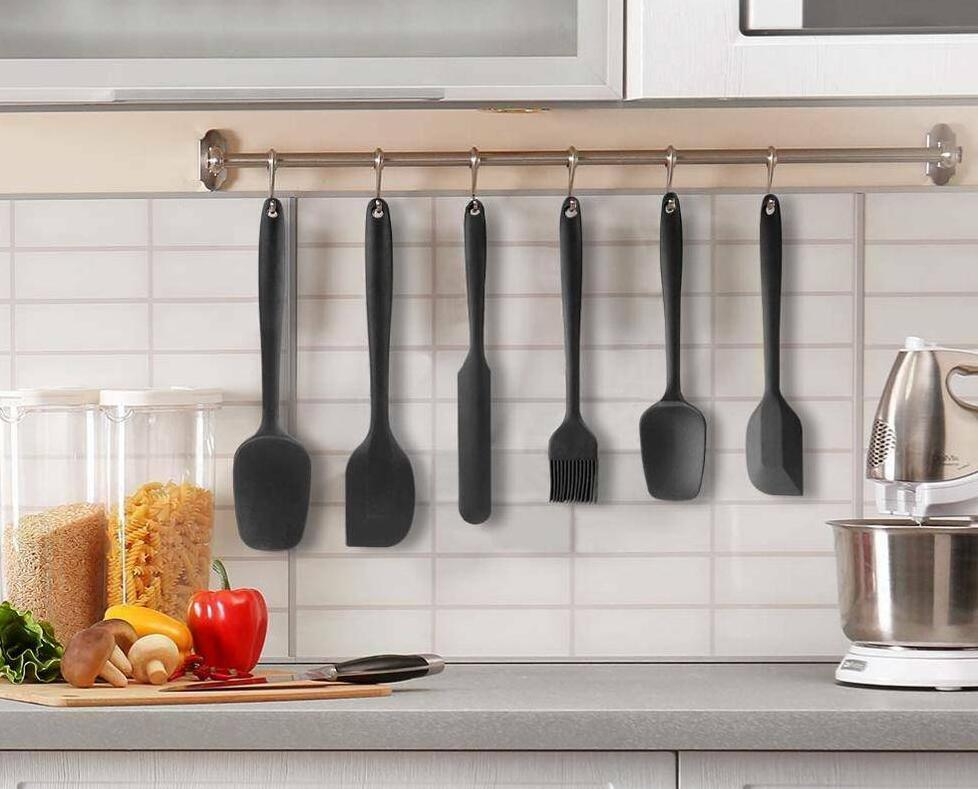 6X Silicone Spatulas Heat Resistant Set Cooking Spoon Spatula Utensils Kitchen