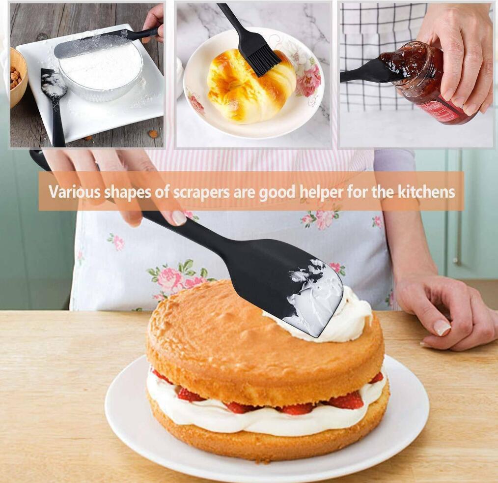 6X Silicone Spatulas Heat Resistant Set Cooking Spoon Spatula Utensils Kitchen