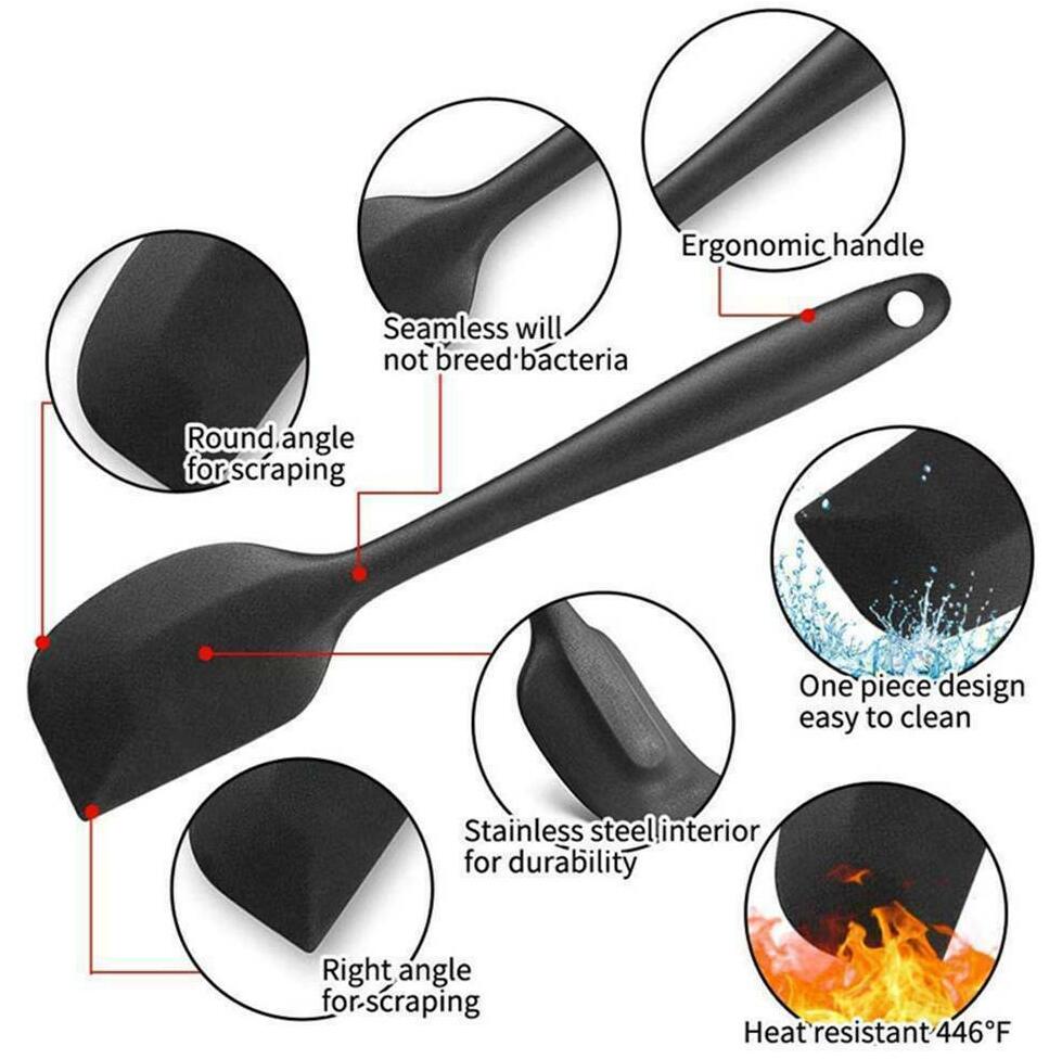 6X Silicone Spatulas Heat Resistant Set Cooking Spoon Spatula Utensils Kitchen