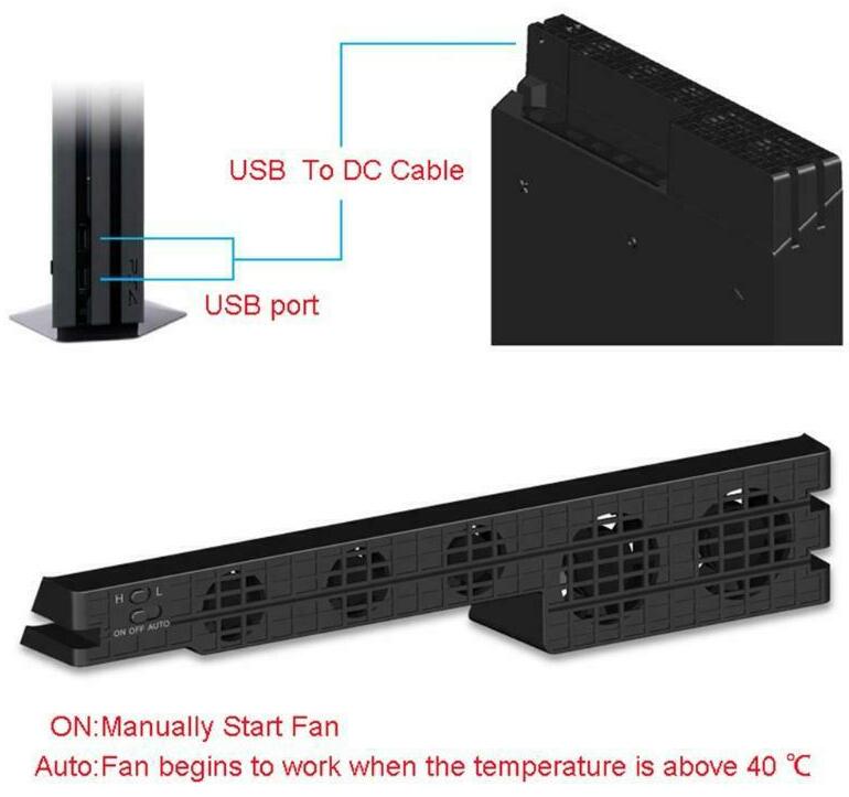 PS4 Pro 5-Fan External Super Turbo USB Cooling Fan PS4 Pro 5-Fan External Super Turbo USB Cooling Fan