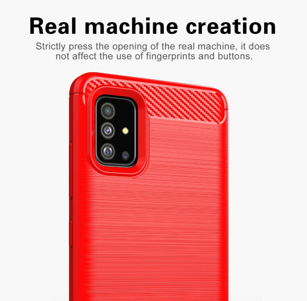 Samsung Galaxy A91 Case Carbon Fibre Shockproof Armour Case