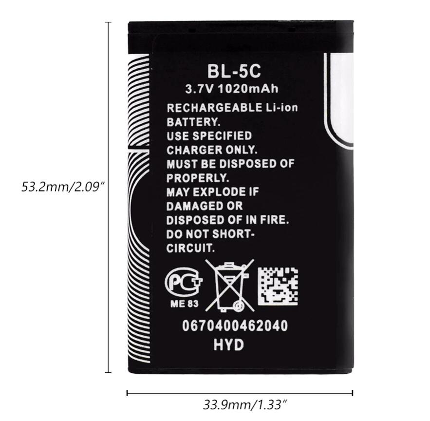 Nokia BL-5C BL5C Mobile Phone Battery Replacement Nokia BL-5C BL5C Mobile Phone Battery Replacement