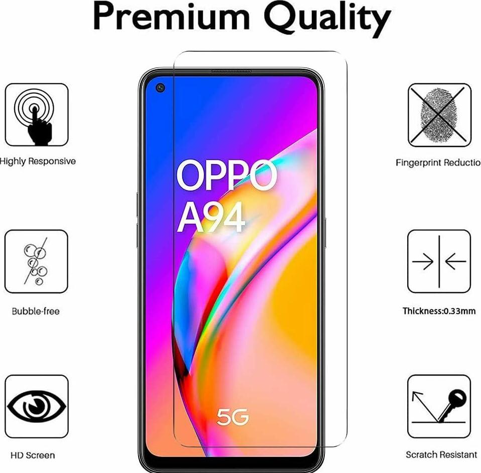Oppo A94 5G Tempered Glass Screen Protector Oppo A94 5G Tempered Glass Screen Protector