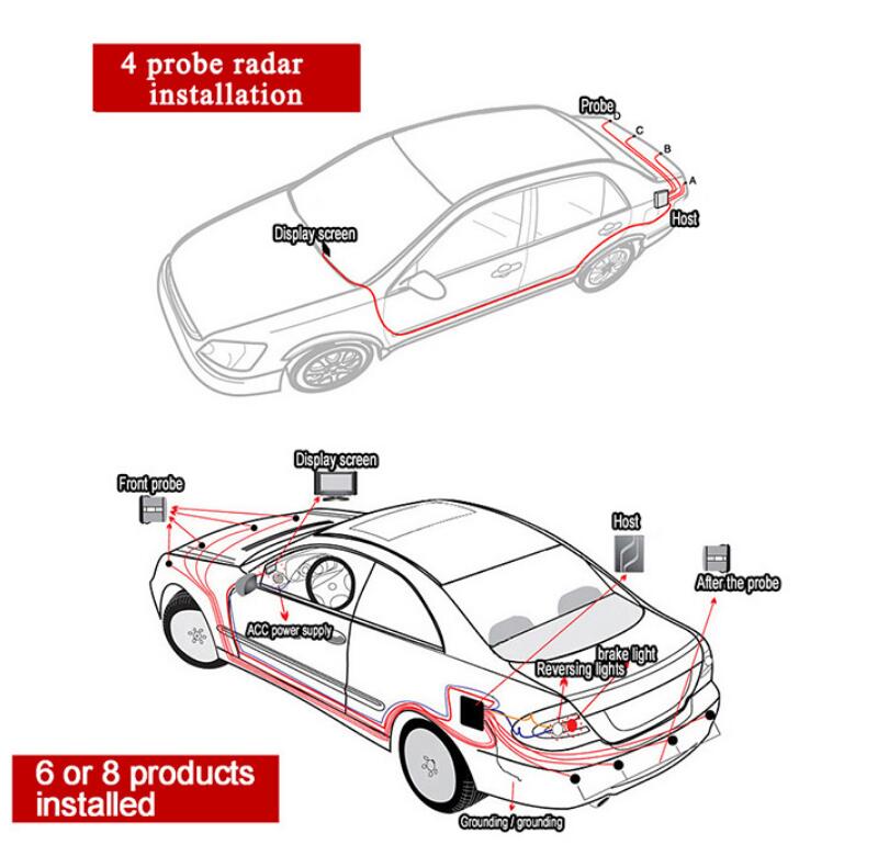 Car Parking Reversing Radar Guiding 4 Sensors Car Parking Reversing Radar Guiding 4 Sensors