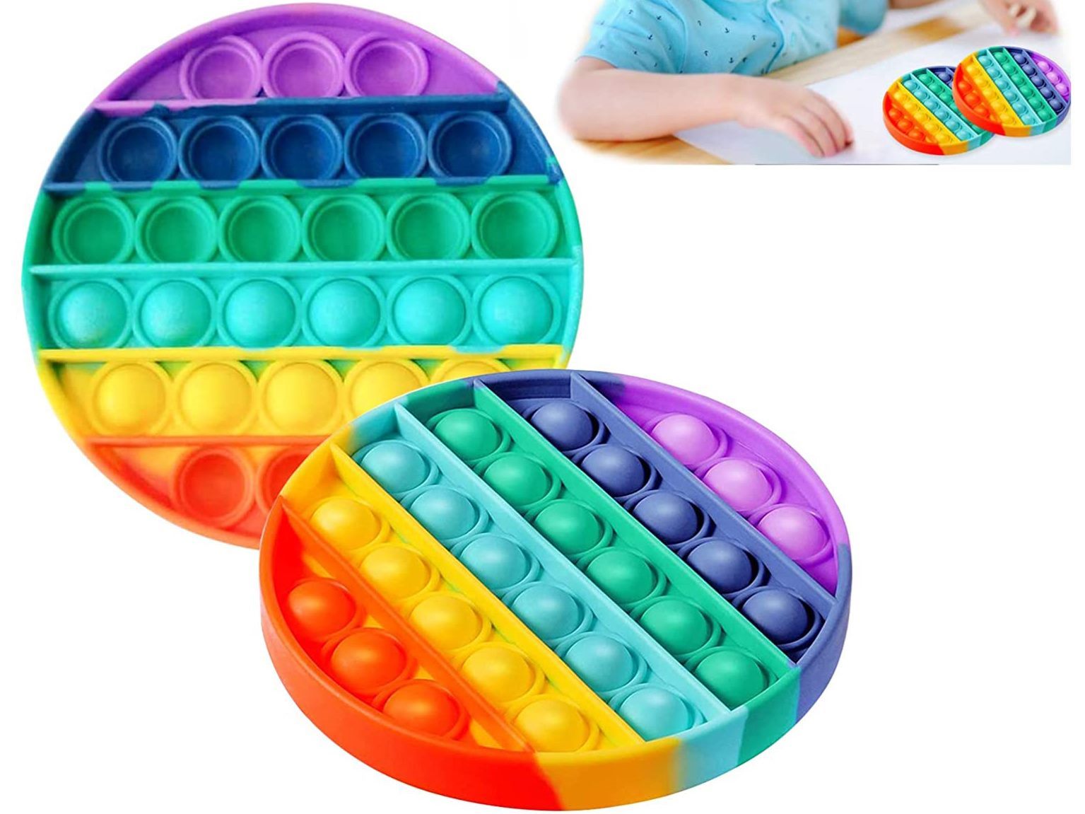 Fidget Toys Pop it - Rainbow CIRCLE 1pcs Fidget Toys Pop it - Rainbow CIRCLE 1pcs