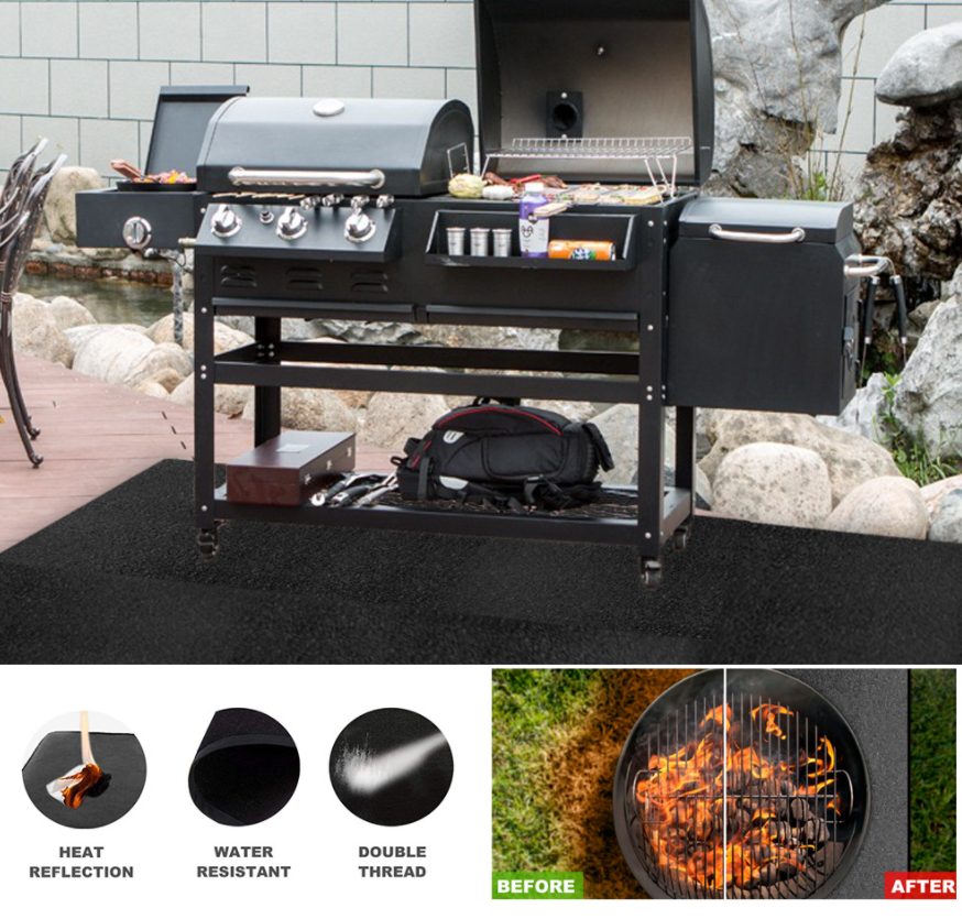 BBQ Fireproof Mat Firepad Cover 120 CM